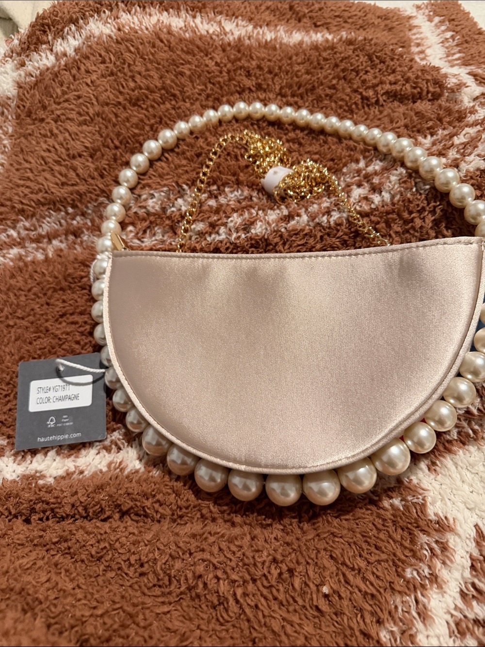 Haute Hippie Pearl Handle Floral Appliqué Clutch in Multi-Color - Picture 2 of 2